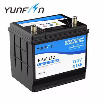 نظام البدء والإيقاف بطارية سيارة ليثيوم أيون 12.8V 81ah مع كثافة الطاقة العالية LifePO4